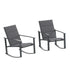 Brazos Set of 2 Outdoor Rocking Chairs with Flex Comfort Material and Metal Frame