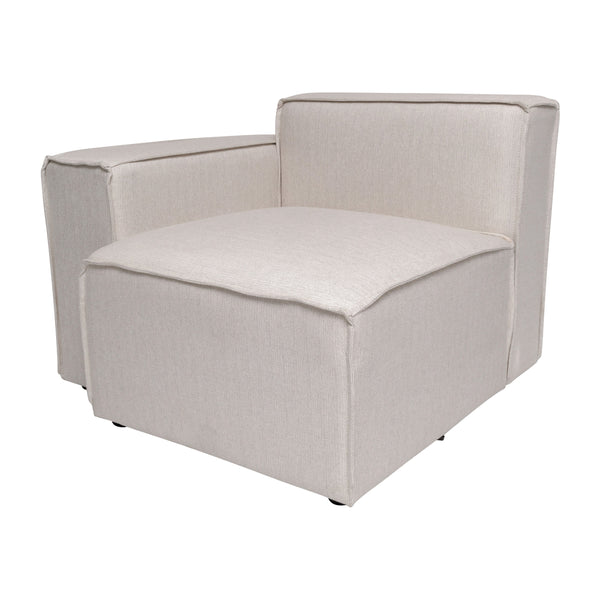 Cream |#| Contemporary Modular Sectional Sofa Left Side Chair with Armrest - Cream Fabric