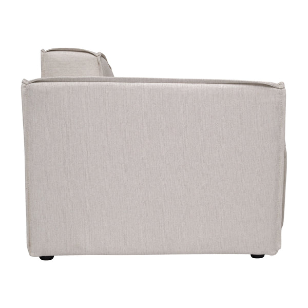 Cream |#| Contemporary Modular Sectional Sofa Left Side Chair with Armrest - Cream Fabric