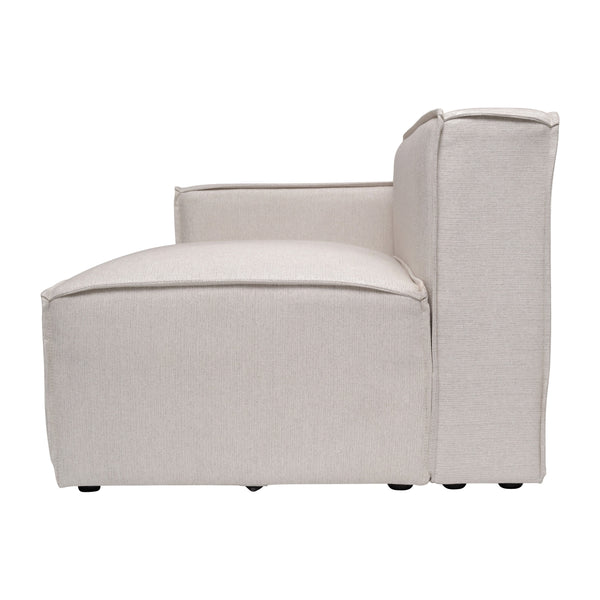 Cream |#| Contemporary Modular Sectional Sofa Left Side Chair with Armrest - Cream Fabric