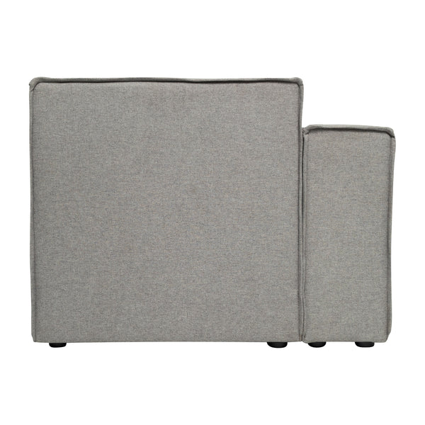 Gray |#| Contemporary Modular Sectional Sofa Left Side Chair with Armrest - Gray Fabric