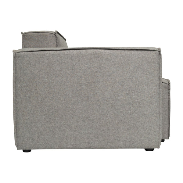 Gray |#| Contemporary Modular Sectional Sofa Left Side Chair with Armrest - Gray Fabric