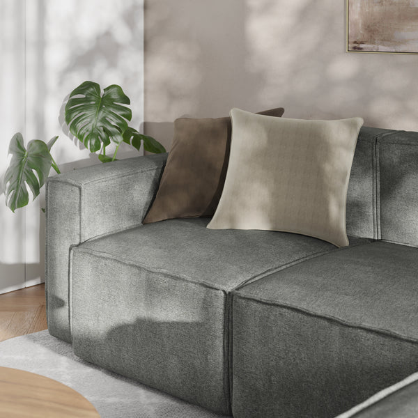 Dark Gray |#| Contemporary Modular Sectional Sofa Left Side Chair with Armrest - DK GY Fabric