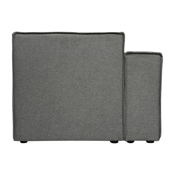 Dark Gray |#| Contemporary Modular Sectional Sofa Left Side Chair with Armrest - DK GY Fabric