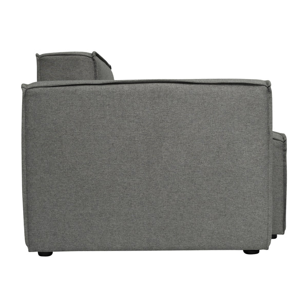 Dark Gray |#| Contemporary Modular Sectional Sofa Left Side Chair with Armrest - DK GY Fabric