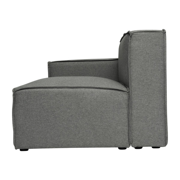 Dark Gray |#| Contemporary Modular Sectional Sofa Left Side Chair with Armrest - DK GY Fabric