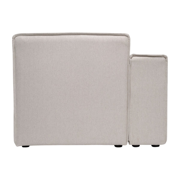 Cream |#| Contemporary Modular Sectional Sofa Left Side Chair with Armrest - Cream Fabric