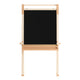 Commercial Wooden Standing Art Easel with Chalkboard & Dry Erase Board-Natural