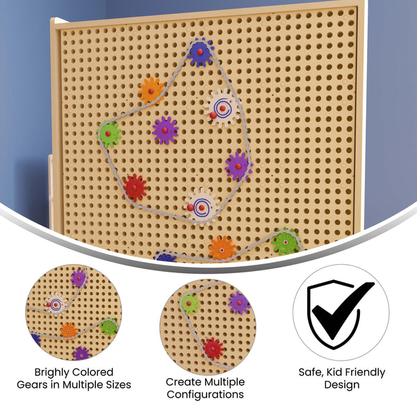 Multicolor 79 Piece Chain and Gears Accessory Set for Modular STEAM Wall Systems