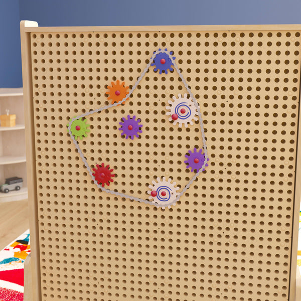 Multicolor 79 Piece Chain and Gears Accessory Set for Modular STEAM Wall Systems