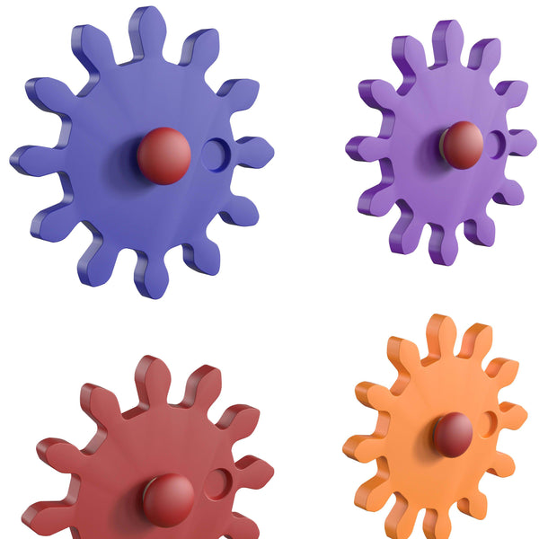 Multicolor 79 Piece Chain and Gears Accessory Set for Modular STEAM Wall Systems