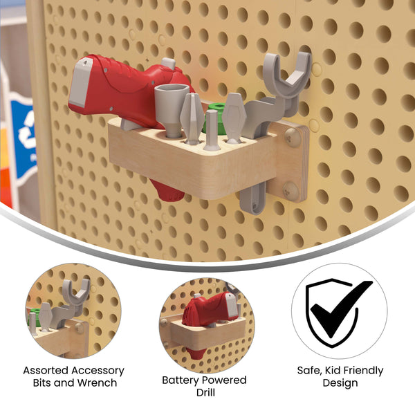 8 Piece Modular STEAM Wall Tool and Holder Accessory Kit with Working Drill