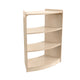 Commercial Natural Finish Bow Front Wooden Classroom 3 Tier Corner Storage Unit