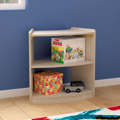 Bright Beginnings Commercial Grade Bow Front Wooden Classroom Open Corner Storage Unit, Safe, Kid Friendly Design - View 2