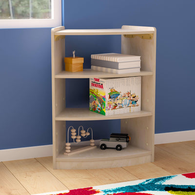 Bright Beginnings Commercial Grade Bow Front Wooden Classroom Open Corner Storage Unit, Safe, Kid Friendly Design - View 2