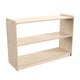 Commercial Grade Natural Finish Wooden Classroom Extra Wide 2 Shelf Storage Unit