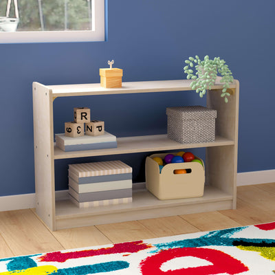 Bright Beginnings Commercial Grade Extra Wide Wooden Classroom Open Storage Unit, Safe, Kid Friendly Design - View 2