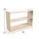 Commercial Grade Natural Finish Wooden Classroom Extra Wide 2 Shelf Storage Unit