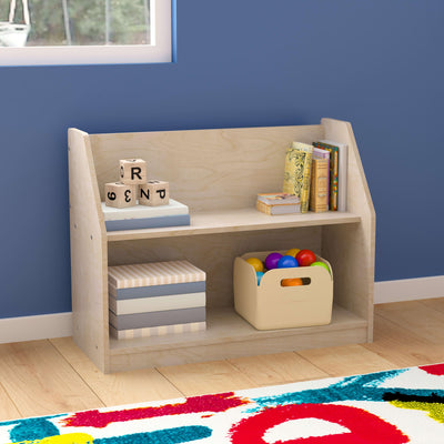 Bright Beginnings Commercial Grade Modular 2 Shelf Wooden Classroom Display Shelf - View 2