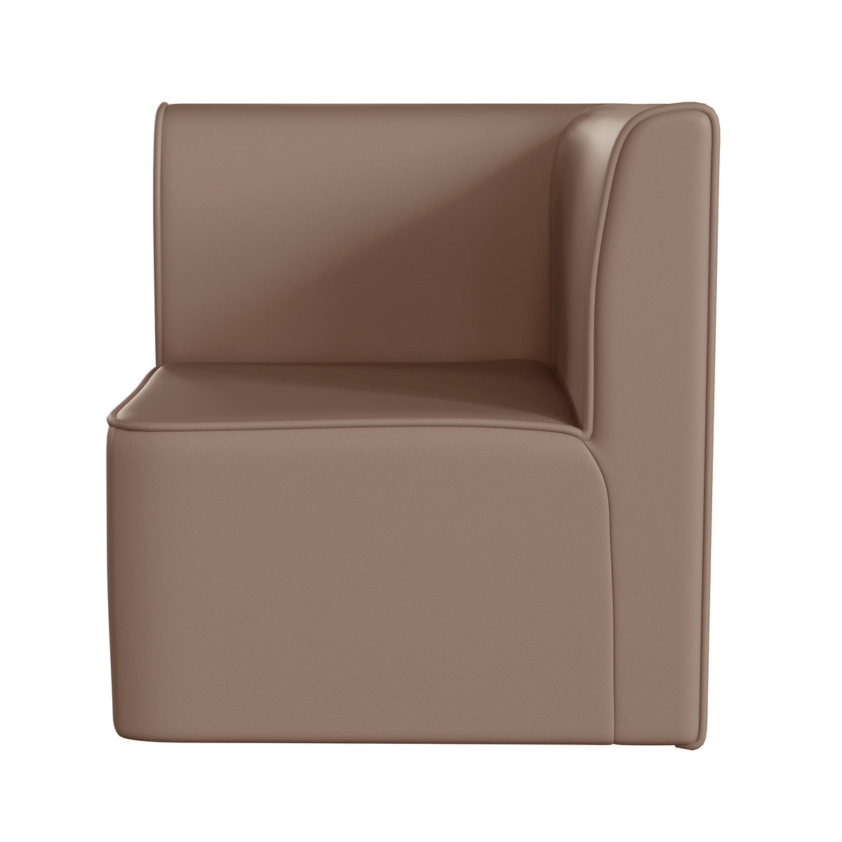 Commercial Grade Armless Modular 1-Seater Corner Chair - Neutral Vinyl
