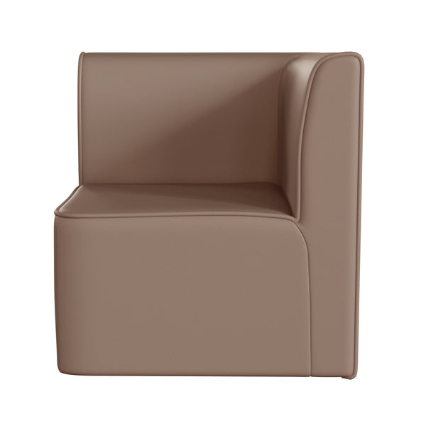 Commercial Grade Armless Modular 1-Seater Corner Chair - Neutral Vinyl