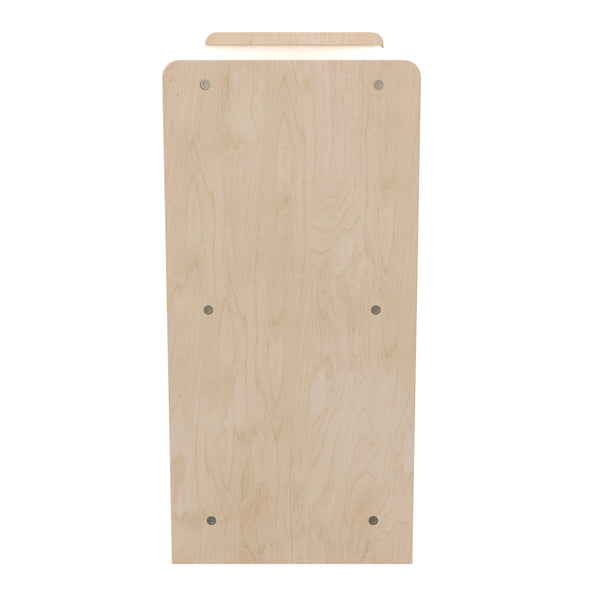 Wooden 3 Section Commercial Grade Modular Classroom Storage Cabinet, Natural