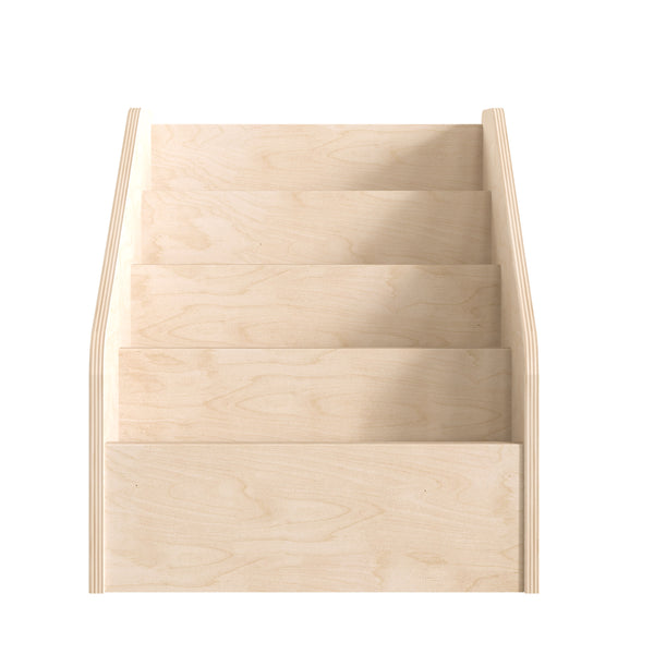 Commercial Grade Natural Wooden 4 Tier Classroom Bookstand Display Shelf