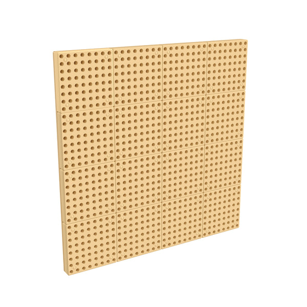 Commercial Grade 31.5inchW x 31.5inchH Peg Panel for Modular STEAM Wall System-Natural