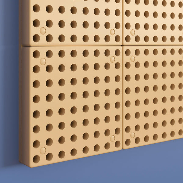 Commercial Grade 31.5inchW x 31.5inchH Peg Panel for Modular STEAM Wall System-Natural