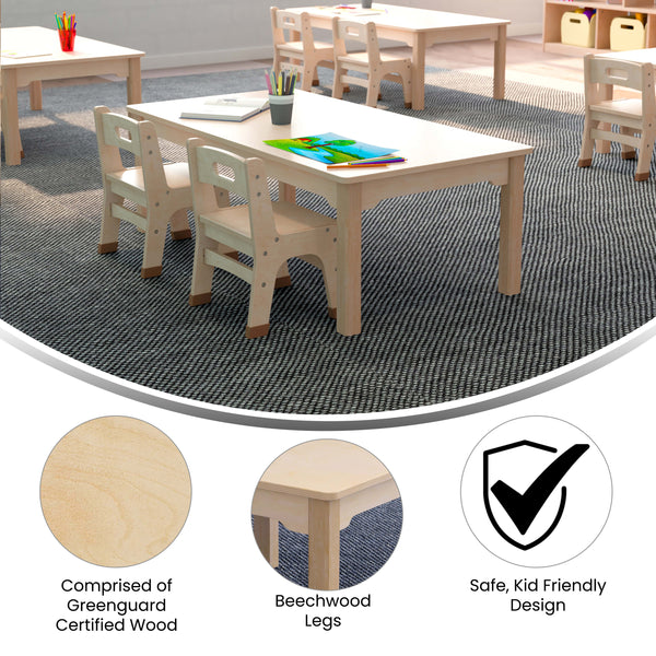 Commercial 23.5 x 47.25 Rectangular Wooden Classroom Activity Table - Beech