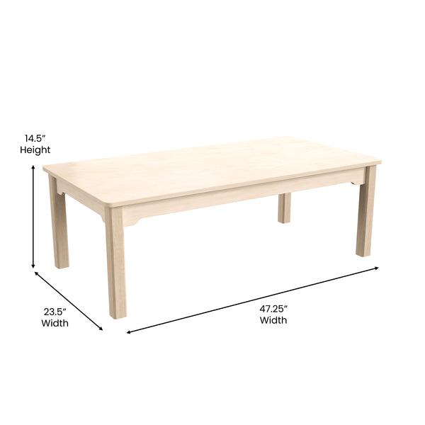 Commercial 23.5 x 47.25 Rectangular Wooden Classroom Activity Table - Beech