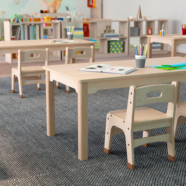 Commercial 23.5 x 47.25 Rectangular Wooden Classroom Activity Table - Beech
