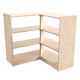 Commercial Grade Natural Finish Wooden Classroom 3 Tier Corner Storage Unit