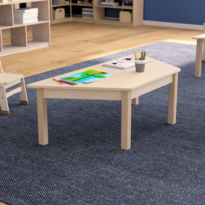 Bright Beginnings Commercial Grade Trapezoid Wooden Preschool Classroom Activity Table - View 2