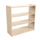 Commercial Grade Natural Finish Wooden Classroom 3 Shelf Storage Unit, Kid Safe