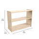 Commercial Grade Natural Finish Wooden Classroom 2 Shelf Storage Unit, Kid Safe