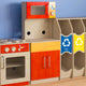 Wooden Commercial Grade Kid's Kitchen Cabinet with Microwave and Storage