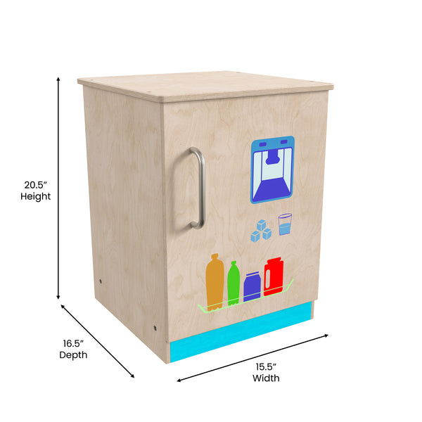 Wooden Commercial Grade Kid's Kitchen Refrigerator with Storage