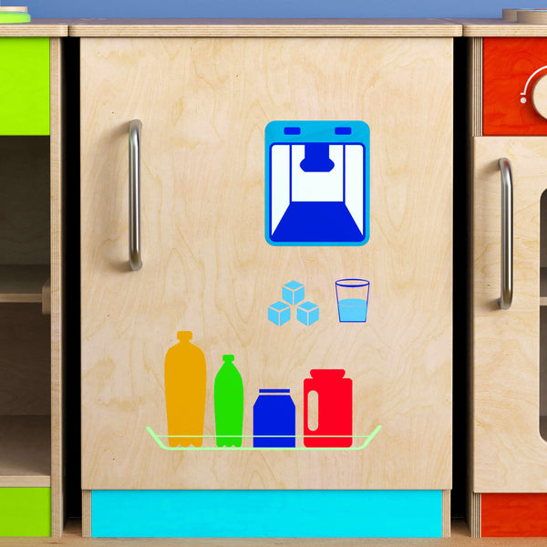 Wooden Commercial Grade Kid's Kitchen Refrigerator with Storage