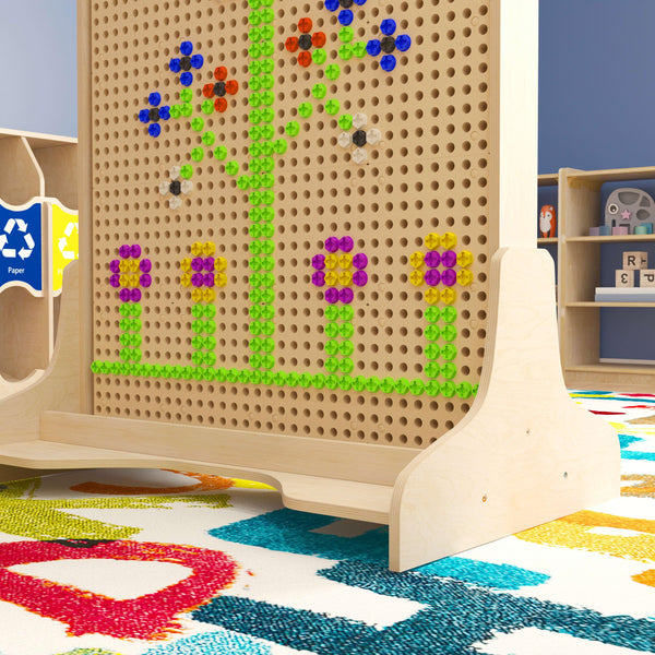 Commercial Grade Double Sided STEAM Wall System with Peg Panels - Natural