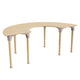 Commercial Grade Adjustable Height Half Circle Wood Activity Table - Beech