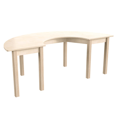 Bright Beginnings Commercial Grade Wooden Half Circle Preschool Classroom Activity Table - View 1