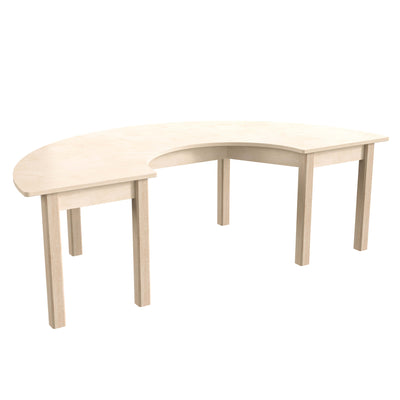 Bright Beginnings Commercial Grade Wooden Half Circle Preschool Classroom Activity Table - View 1