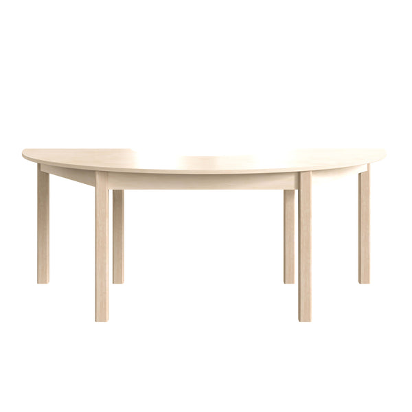 Commercial Grade Half Circle Wooden Classroom Activity Table - Beech