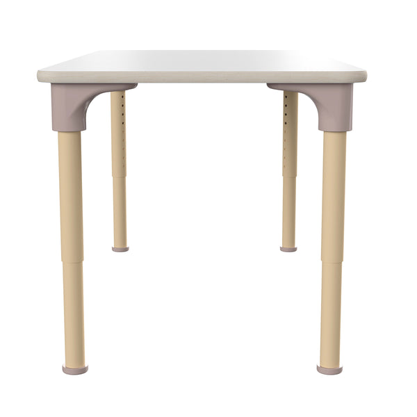 Commercial Grade Adjustable Height Rectangle Wood Activity Table - Beech/White
