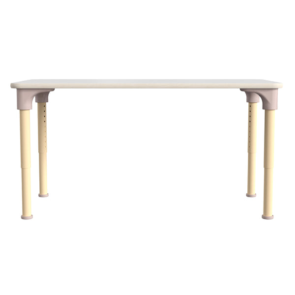 Commercial Grade Adjustable Height Rectangle Wood Activity Table - Beech/White