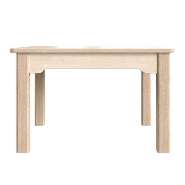 Commercial Grade 23.5inch Square Wooden Preschool Classroom Activity Table - Beech