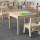Commercial Grade 23.5inch Square Wooden Preschool Classroom Activity Table - Beech