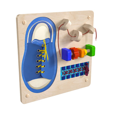 Bright Beginnings Commercial Grade Wooden Tie It - Turn It STEAM Wall Accessory Board - View 1