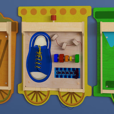 Bright Beginnings Commercial Grade Wooden Tie It - Turn It STEAM Wall Accessory Board - View 2